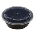 Cubeware Cubeware 18 oz. Round Container Black Base With Clear Lid, PK150 CO-518B